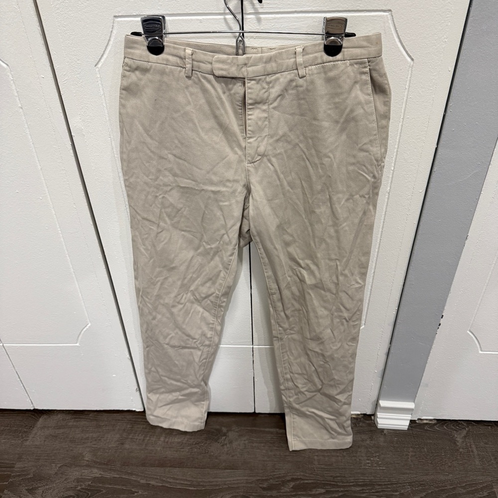 Boglioli Cream Flat Front Pants